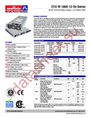 D1U-W-1600-12-HA1C datasheet  
